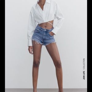 Zara Hi Rise Denim Shorts